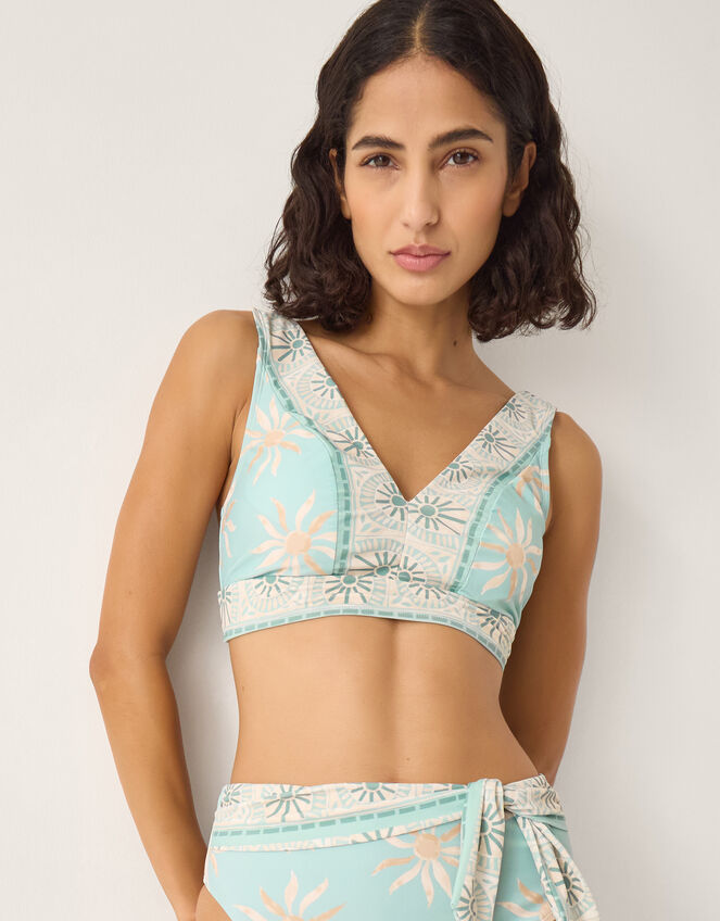 Tashie Sun Print Bikini Top Blue