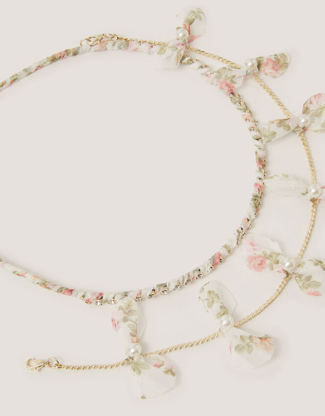 Embellished Floral Chain Headband , , large