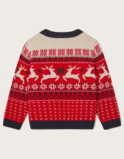 Christmas Reindeer Fair Isle Jumper, Red (RED), large