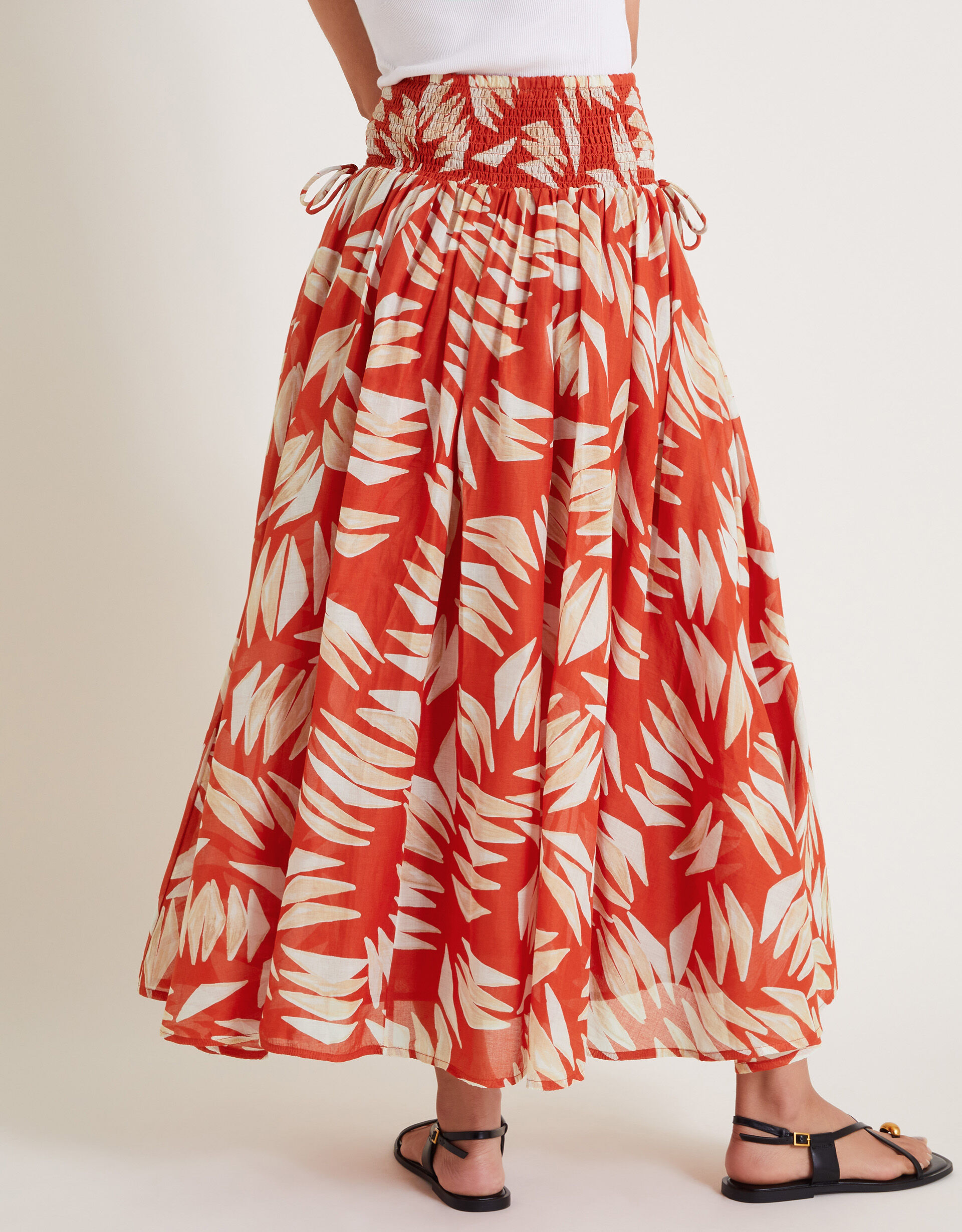 Shelly Abstract Print Maxi Skirt Orange Skirts Monsoon UK