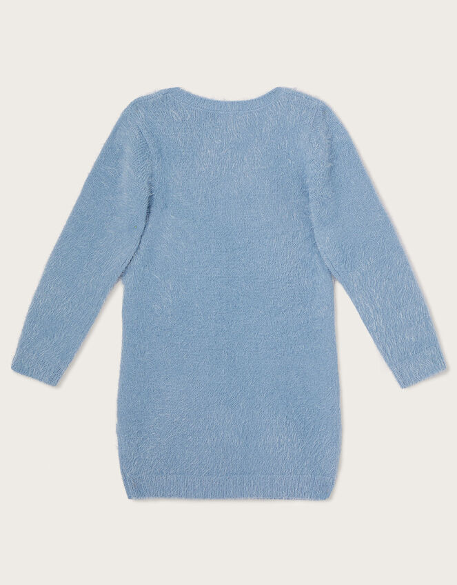 Double Swan Fluffy Knit Dress, Blue (PALE BLUE), large