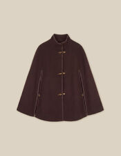 Leia Cape Coat, Brown (CHOCOLATE), large