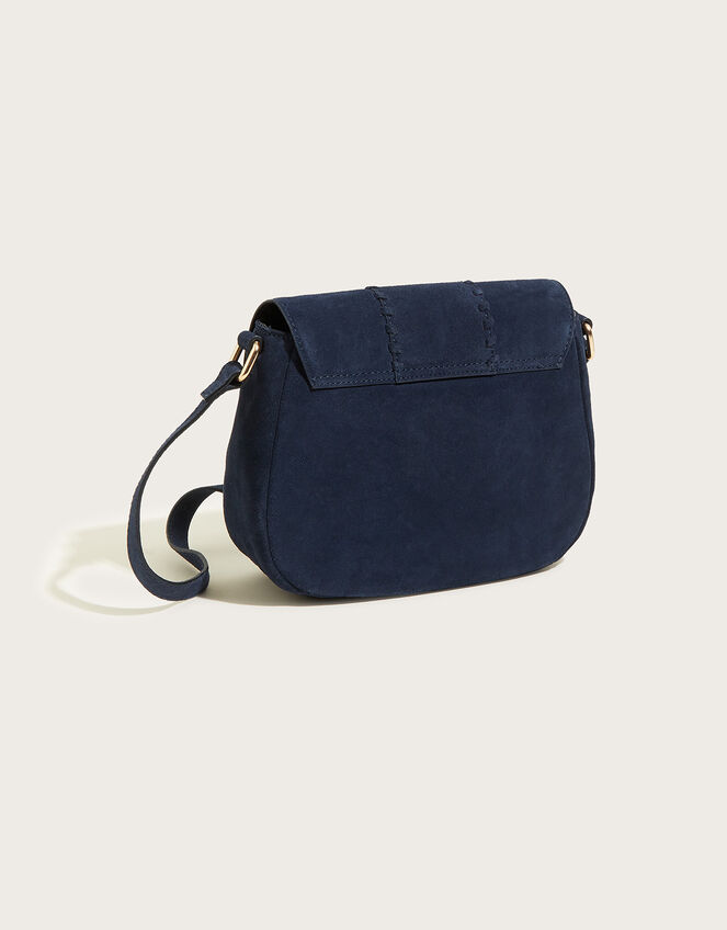 Suede Saddle Hoop Cross-Body Bag, , large