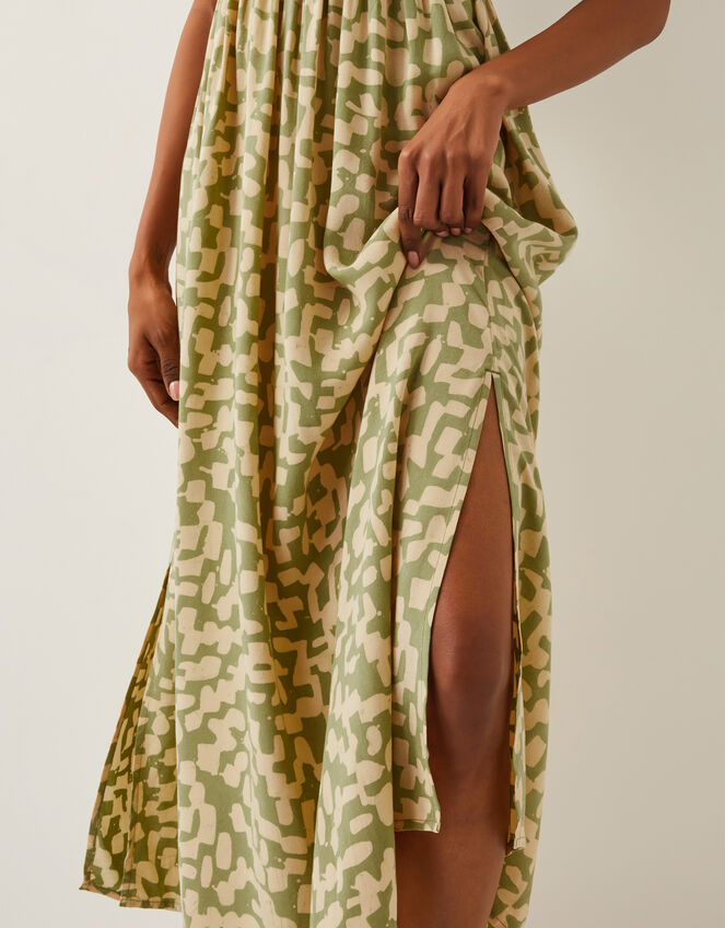 Ania Geometric Bandeau Dress Green