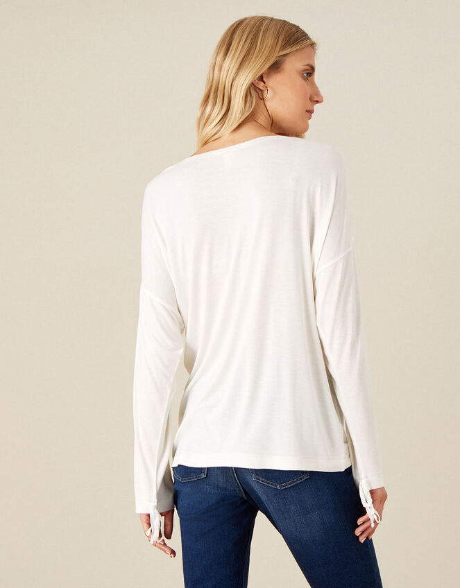 Plain Long Sleeve Top, Ivory (IVORY), large