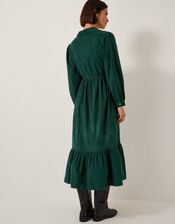 Adriana Corduroy Midi Shirt Dress, Green (GREEN), large