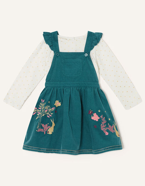 Baby Pinny Dress and Top Set, Teal (TEAL), large