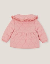 Baby Embroidered Heart Quilted Coat, Pink (PINK), large