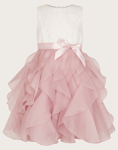 Lace Cancan Ruffle Dress, Pink (PINK), large