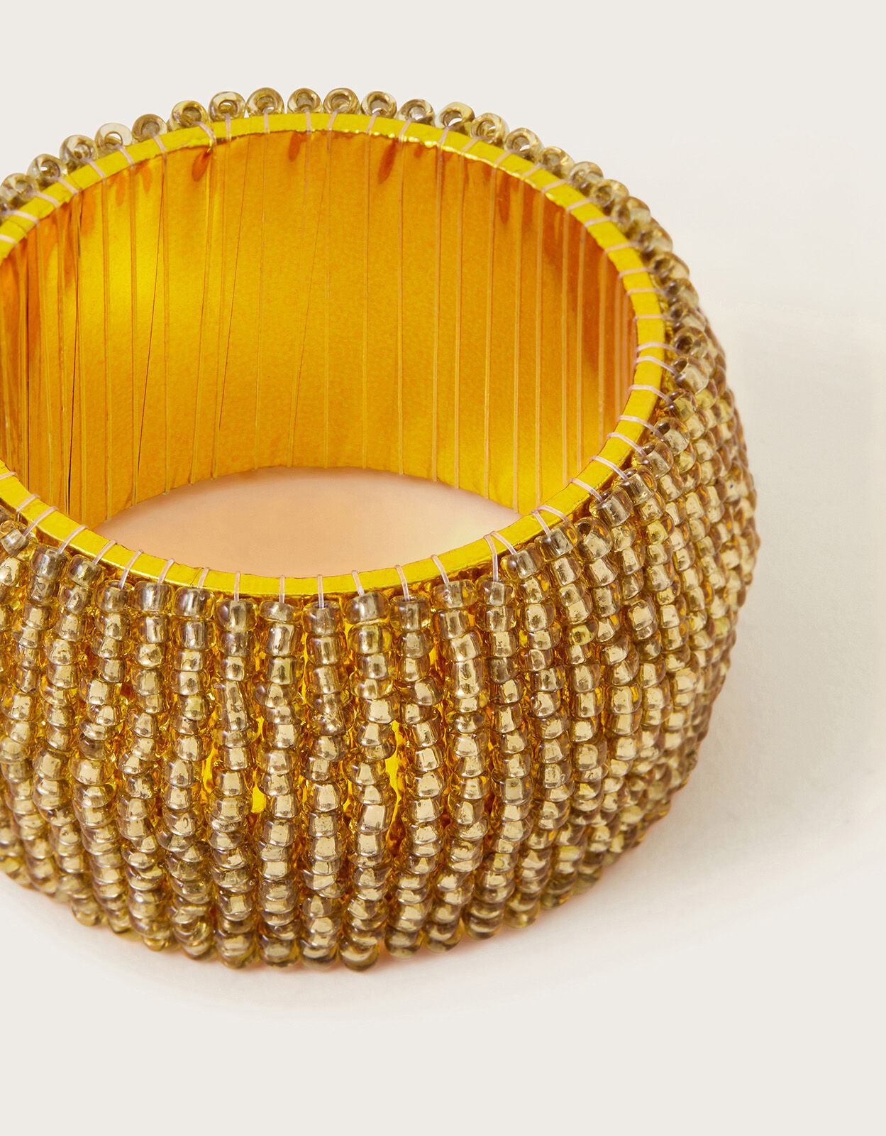 Gold beaded napkin rings sale
