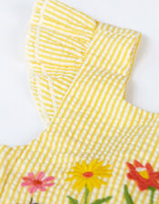 Frugi Embroidered Dress, Yellow (YELLOW), large