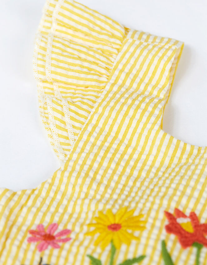 Frugi Embroidered Dress, Yellow (YELLOW), large