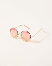 Sunset Heart Round Sunglasses with Pouch, , large