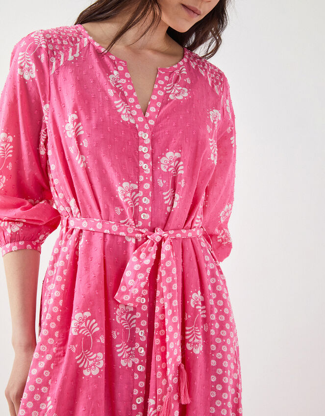 East Amber Floral Print Midi Dress, Pink (PINK), large