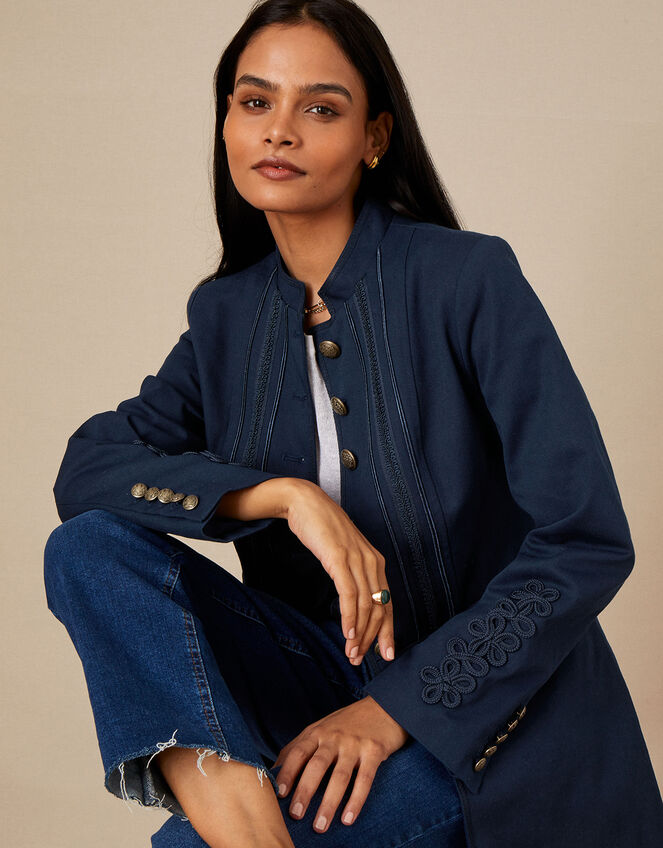 Maura Military Blazer, Blue (NAVY), large