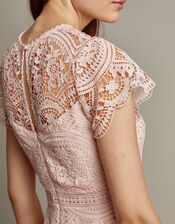 Monica Lace Midi Bridesmaid Dress, Pink (SOFT PINK), large