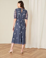 Mellie Embellished Midi Dress, Grey (CHARCOAL), large
