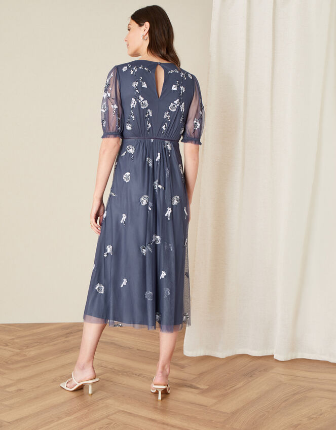 Mellie Embellished Midi Dress, Grey (CHARCOAL), large