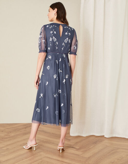 Mellie Embellished Midi Dress, Grey (CHARCOAL), large