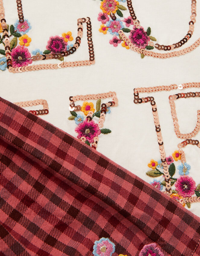 Love Top & Gingham Skirt Set, Ivory (IVORY), large