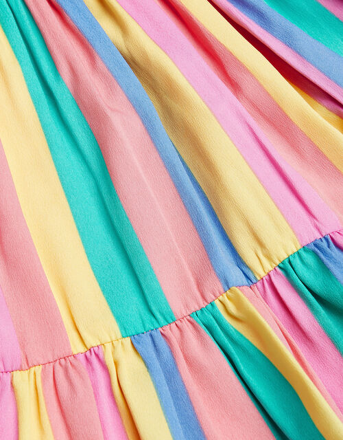 Baby Bold Stripe Ruffle Front Dress, Pink (PINK), large