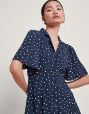 Shiloh Spot Dress, Blue (NAVY), large