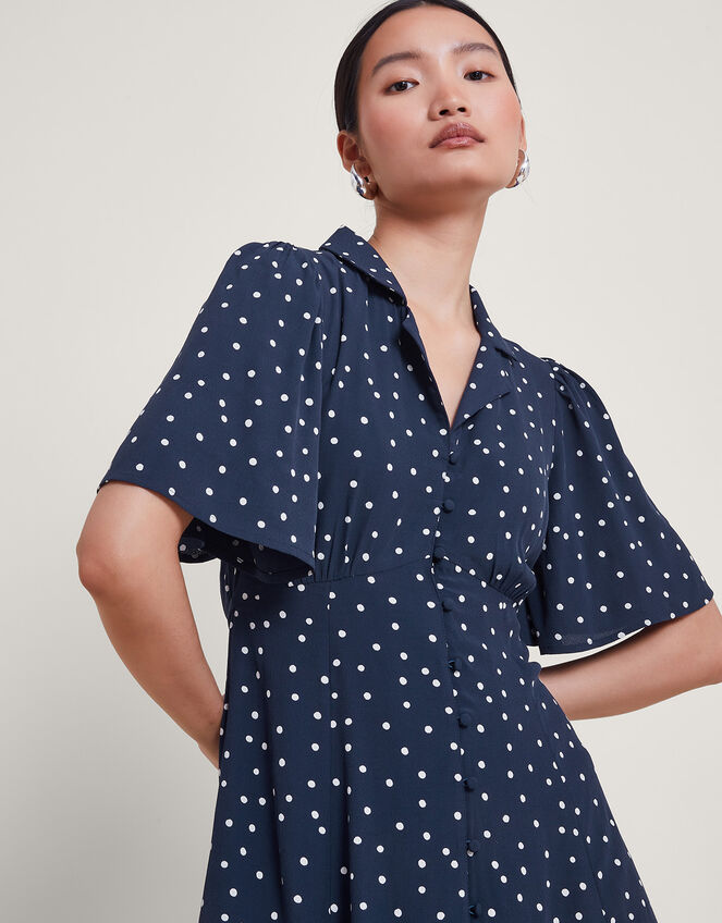 Shiloh Spot Dress, Blue (NAVY), large
