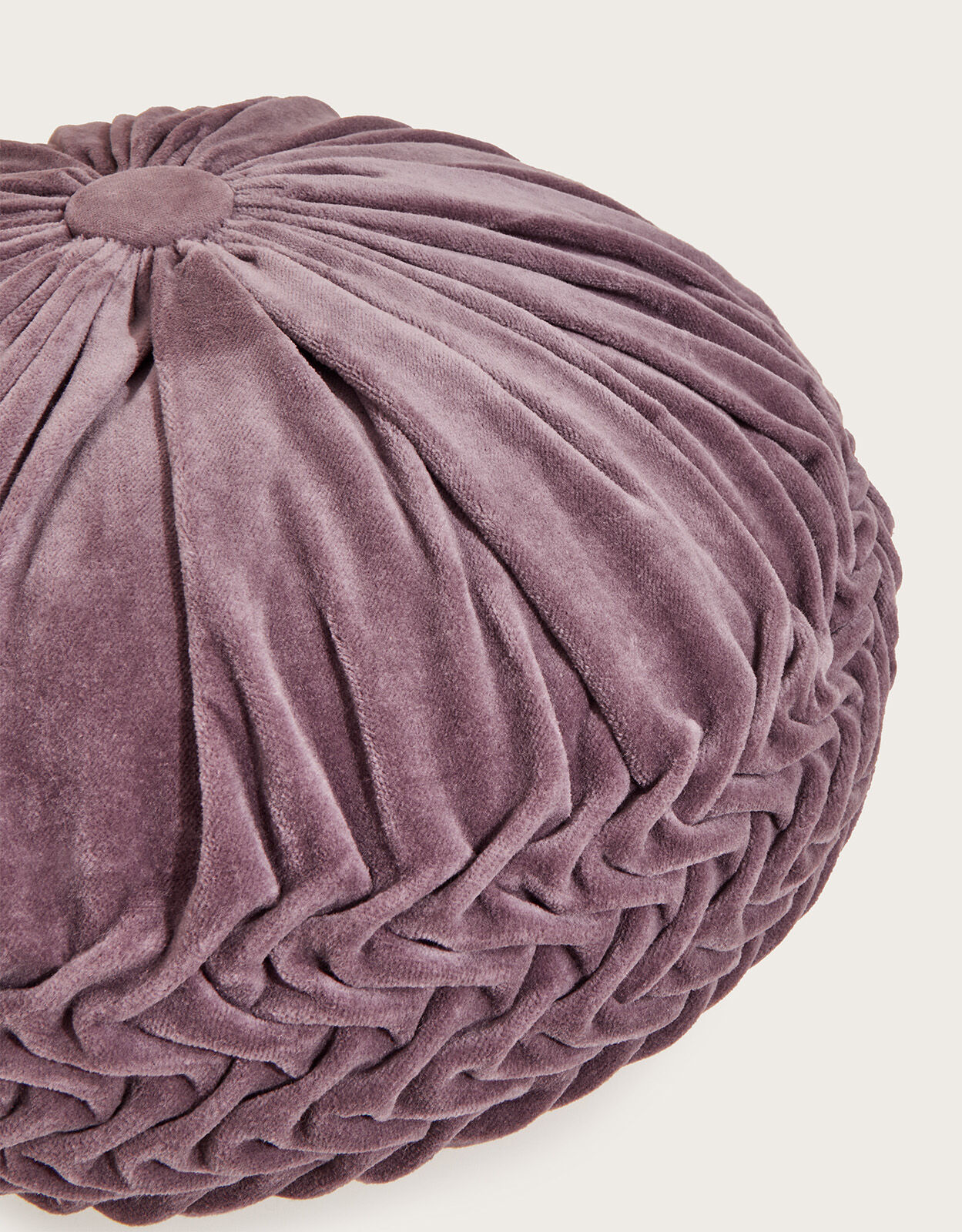 Round Smocked Cushion Purple