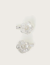 2-Pack Diamante Flower Hair Clips, , large