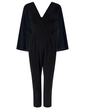 Kris Cape Jumpsuit, Black (BLACK), large
