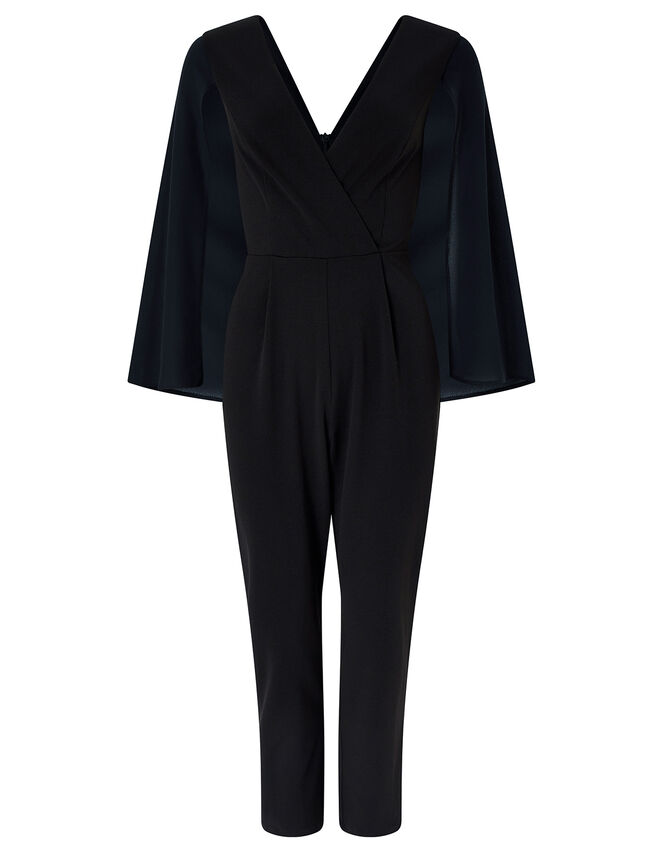 Kris Cape Jumpsuit, Black (BLACK), large