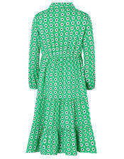 Dido Floral Shirt Dress in Recycled Polyester, Green (GREEN), large
