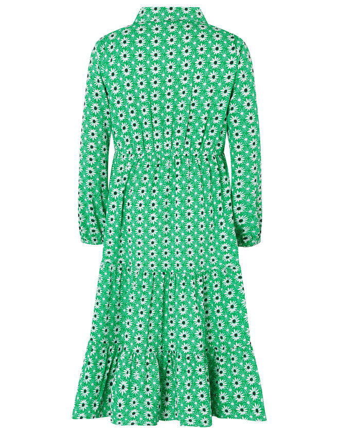 Dido Floral Shirt Dress in Recycled Polyester, Green (GREEN), large