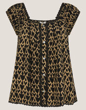 Arti Print Button Top, Black (BLACK), large