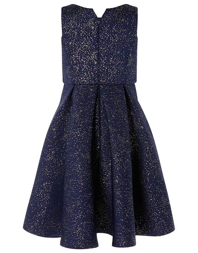 Foil Print Scuba Dress, Blue (NAVY), large
