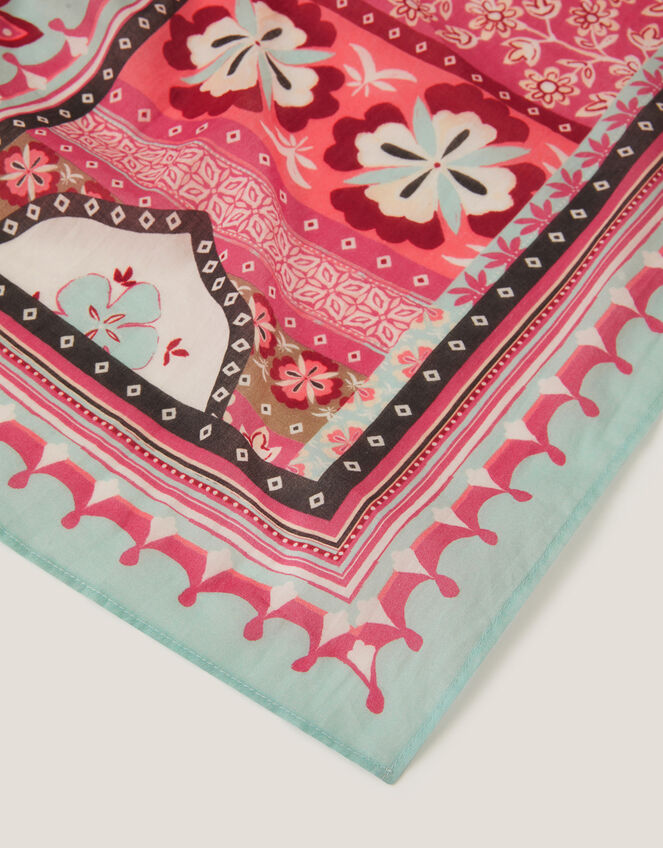 Patti Square Floral Print Scarf, , large