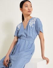 Jael Embroidered Jumpsuit, Blue (DENIM BLUE), large
