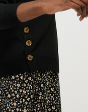 Knit Jumper and Printed Slip Dress with Recycled Polyester, Black (BLACK), large