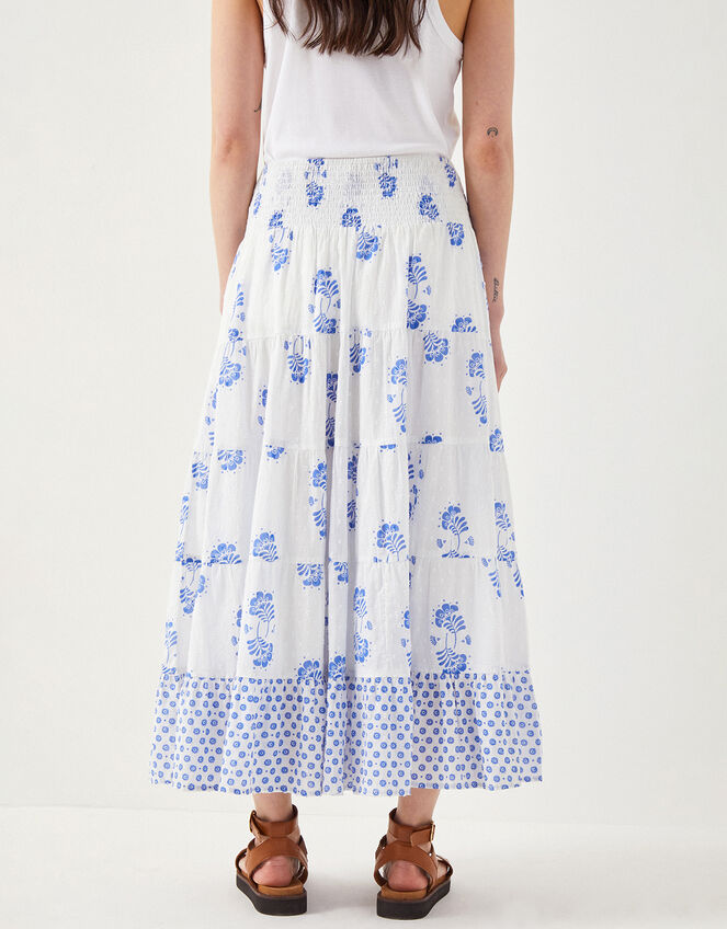East Amber Floral Tiered Maxi Skirt, Ivory (IVORY), large