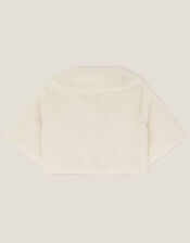 Faux Fur Collared Shrug, Ivory (IVORY), large