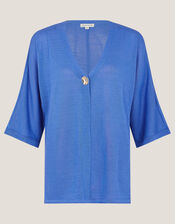 Beth Single Button Cardigan, Blue (BLUE), large