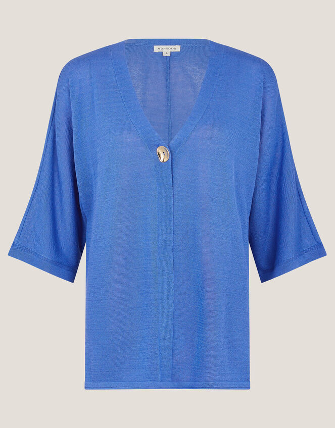 Beth Single Button Cardigan, Blue (BLUE), large