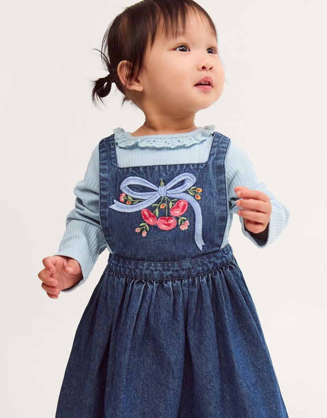 Baby Mon Cheri Top & Chambray Dress Set, Blue (BLUE), large