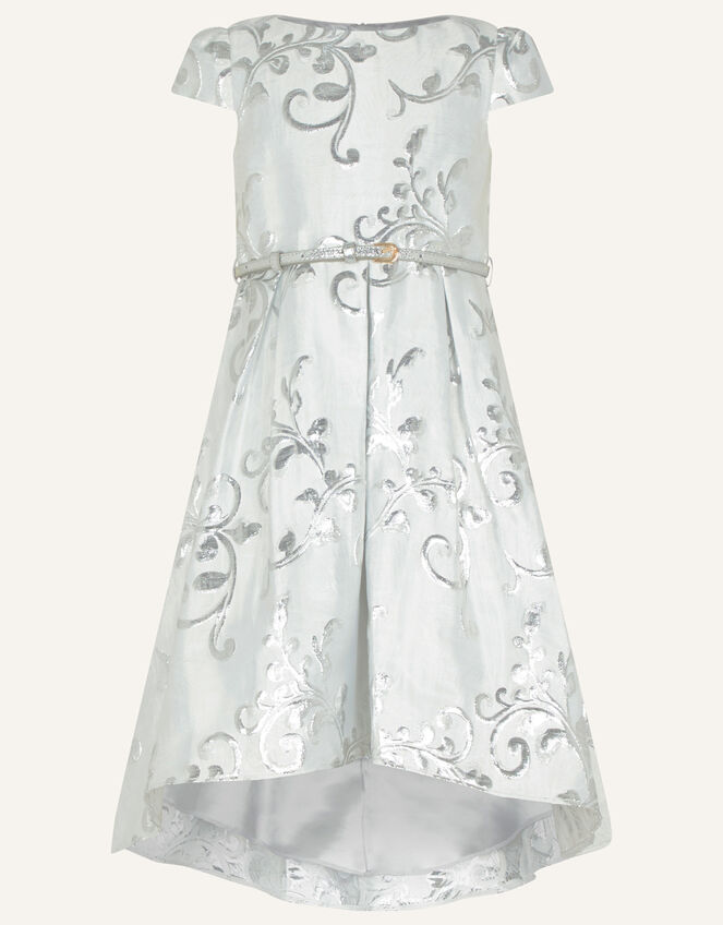 Mira Jacquard Dress, Silver (SILVER), large