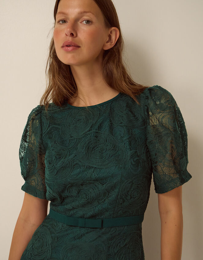 Megan Rose Lace Midi Dress, Green (DARK GREEN), large
