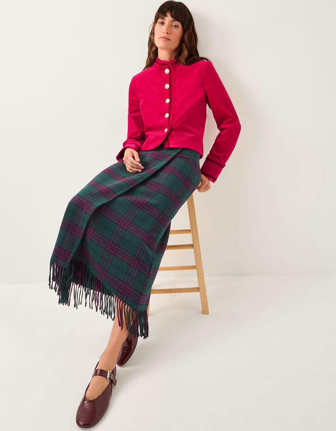 Monsoon x Sarah Corbett-Winder Velvet Military Jacket, Red (RED), large