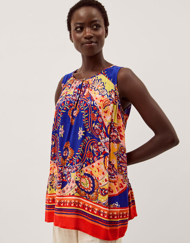 Padma Sleeveless Printed Top Blue