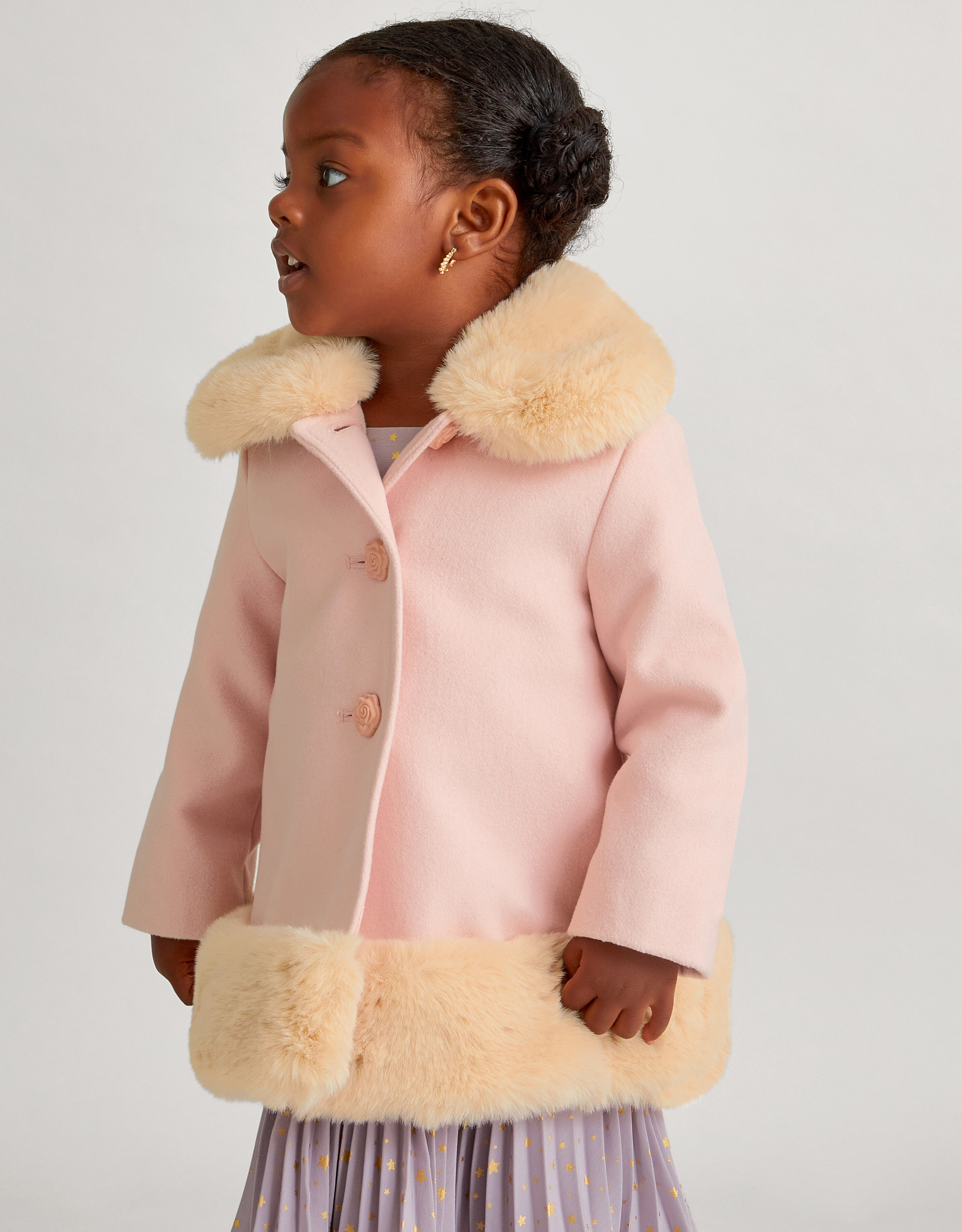 Pale pink shop fur coat