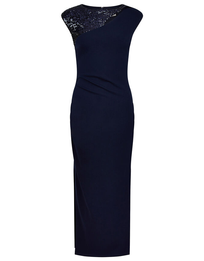 Ophelia Sequin Insert Maxi Dress, Blue (NAVY), large