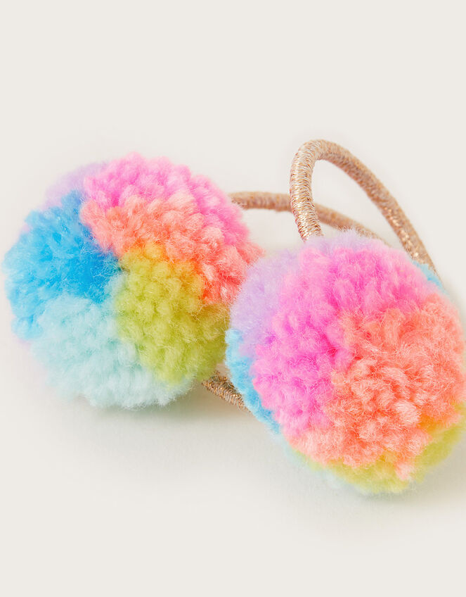 Rainbow Pom-Pom Hairbands Set of Two, , large